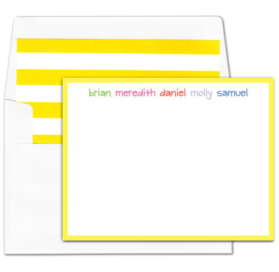 Yellow Border Flat Note Cards